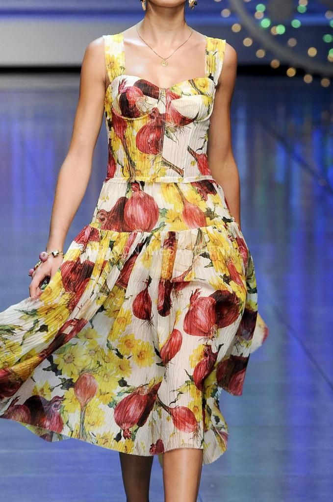 Dolce&Gabbana Runway Celebrity Onion Sunflower Print Bustier Dress 42 4